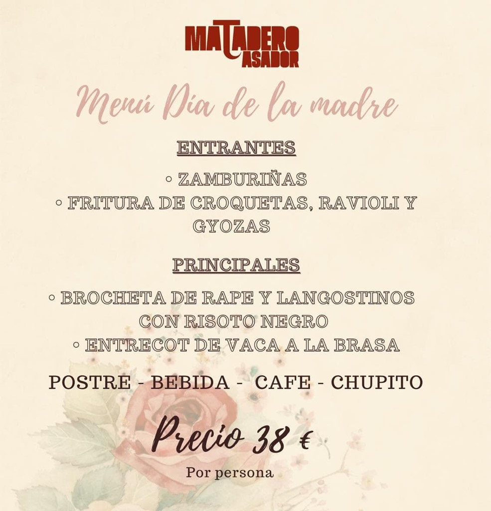 MENU DIA DE LA MADRE