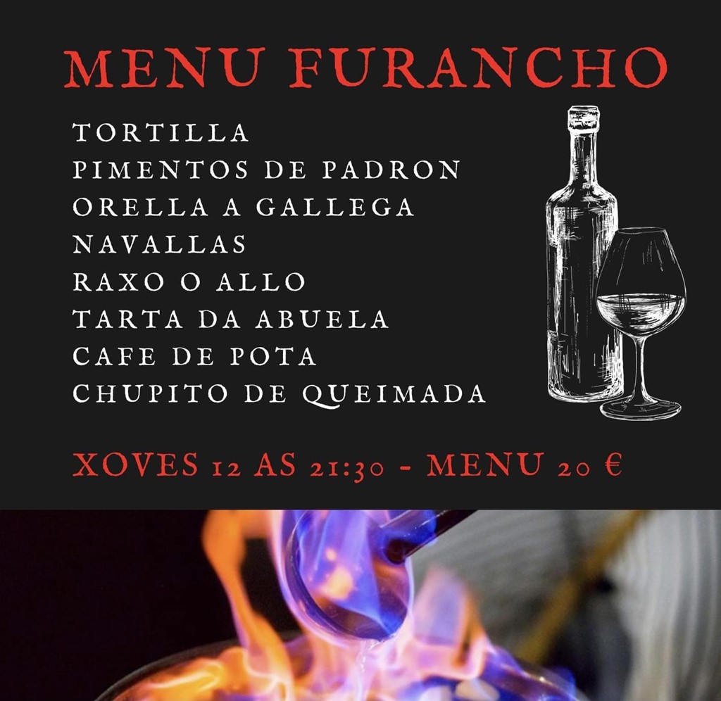 Menú Furancho 20€ Jueves 12 de Agosto