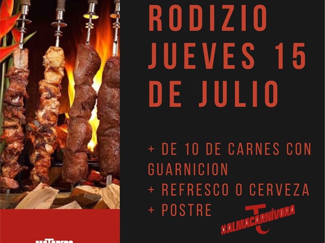 MENU RODIZIO JUEVES 15 DE JULIO